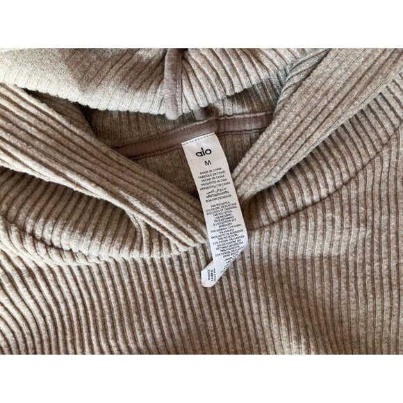 Alo Yoga Muse Cropped Hoodie Gravel Heather Size Medium - Picture 7 of 8